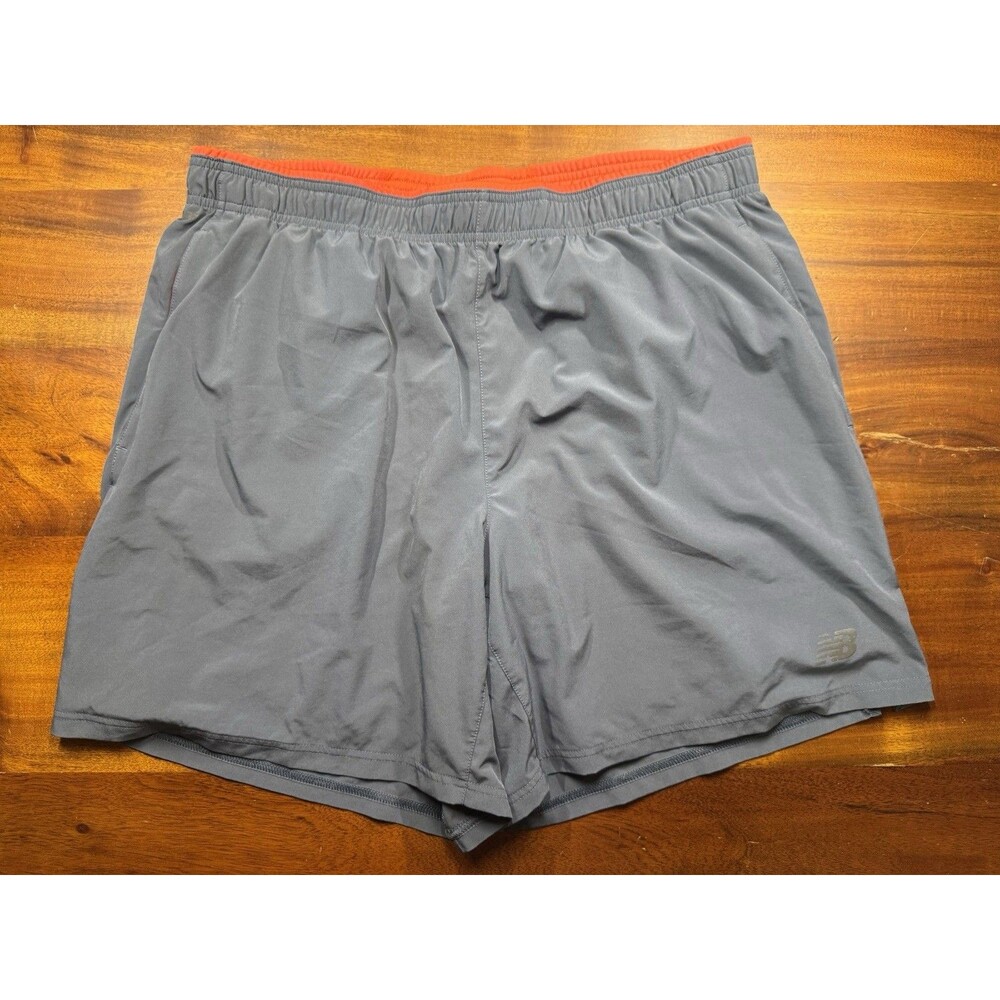 New Balance Mens Gray Running Shorts Sz XL 2 In 1 Lined 7” Inseam